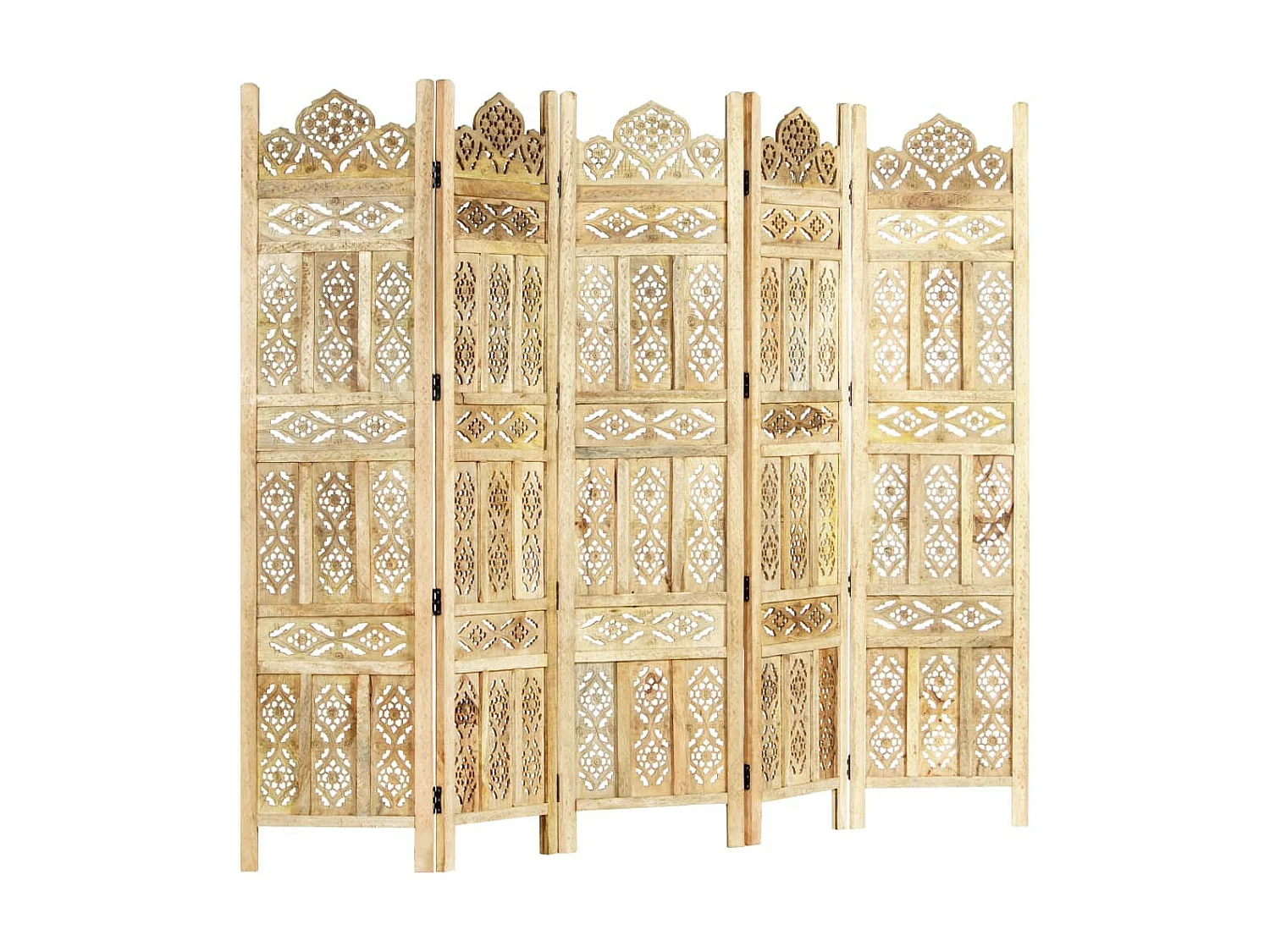 Cloison de séparation 5 panneaux 200x165 Bois de manguier