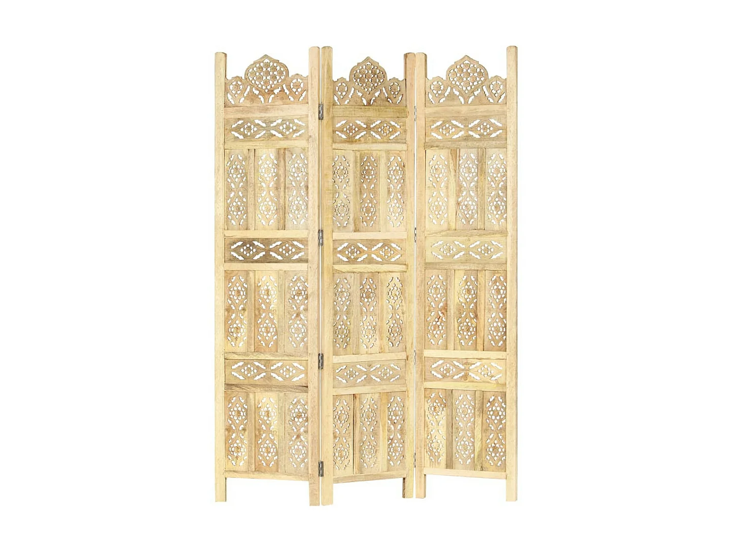 Cloison de séparation 3 panneaux 120x165 Bois de manguier