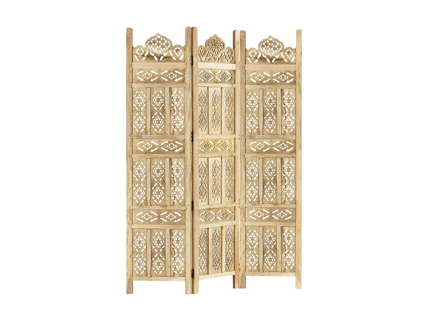 Cloison de séparation 3 panneaux 120x165 Bois de manguier