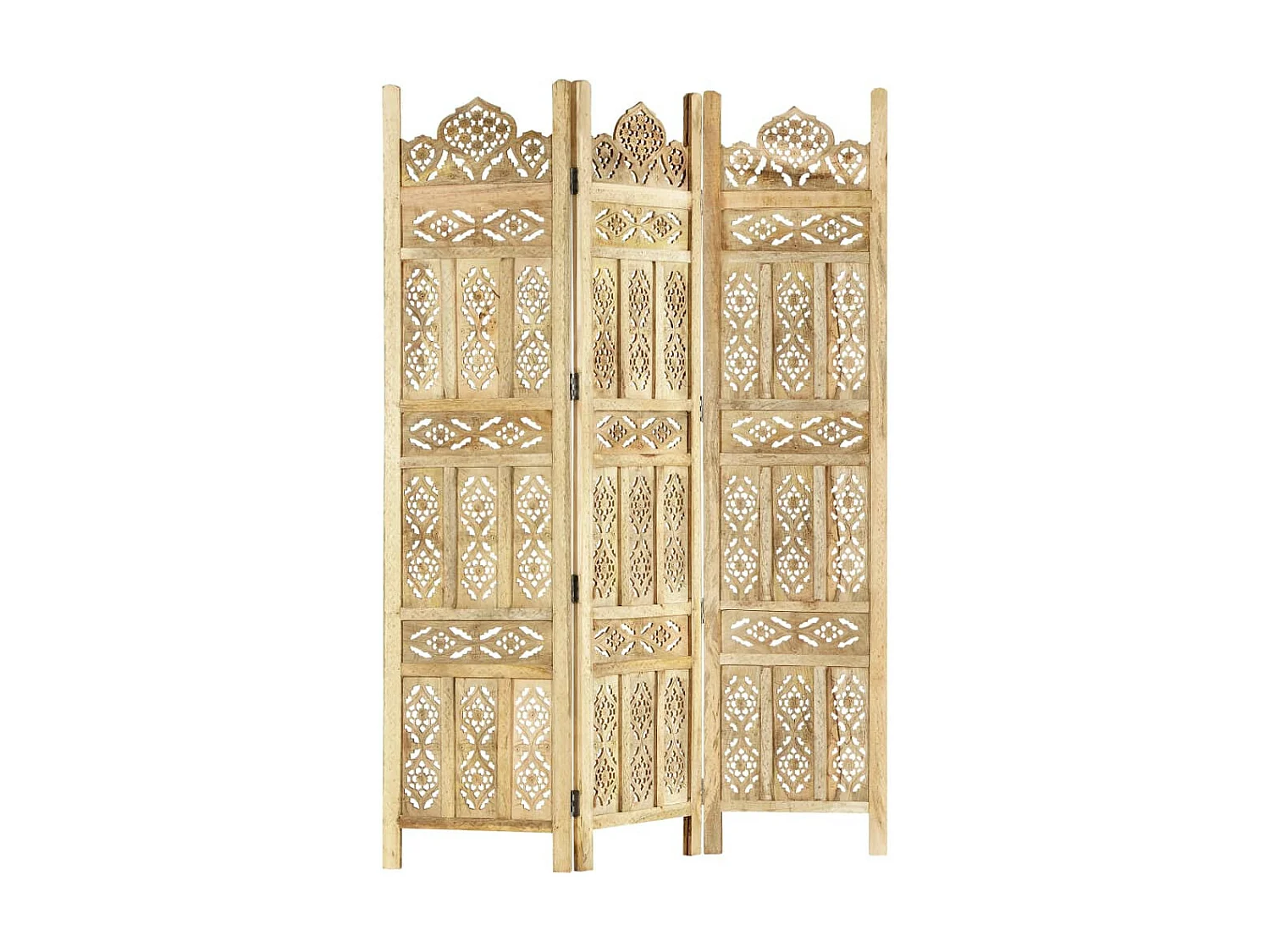 Cloison de séparation 3 panneaux 120x165 Bois de manguier