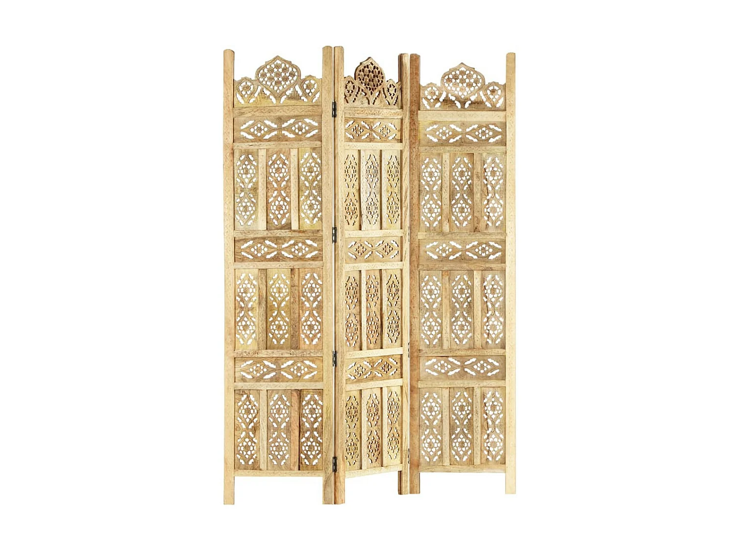 Cloison de séparation 3 panneaux 120x165 Bois de manguier