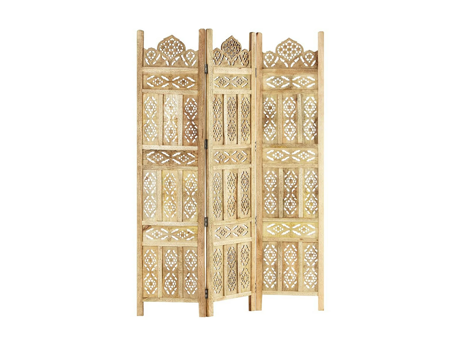 Cloison de séparation 3 panneaux 120x165 Bois de manguier
