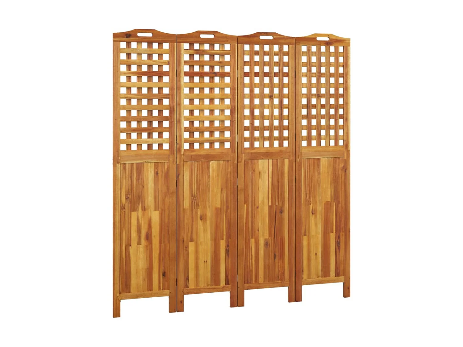 Cloison de séparation 4 panneaux 162x2x180 Bois d'acacia