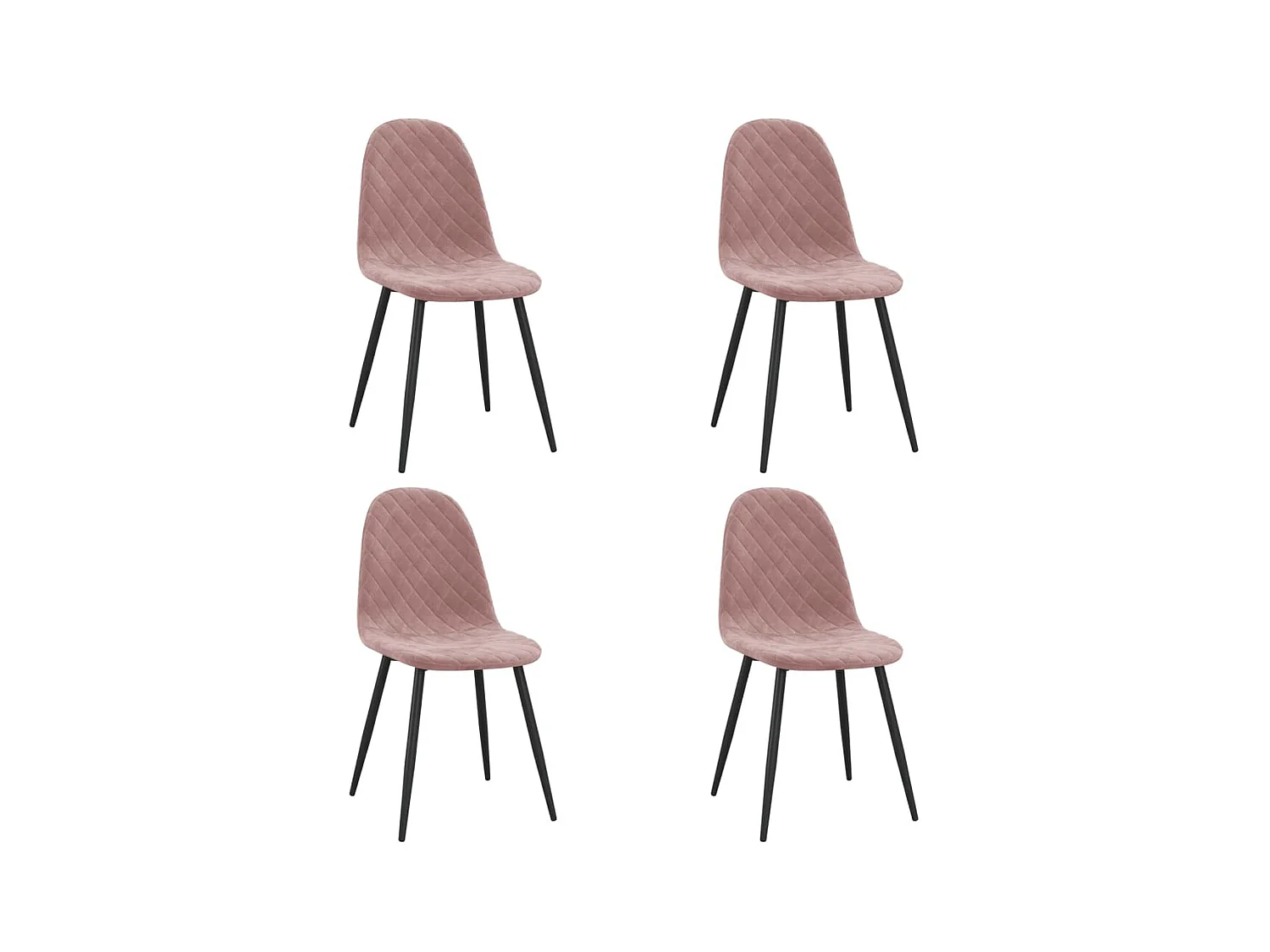 Chaises de salle à manger 4 pcs Rose Velours 16