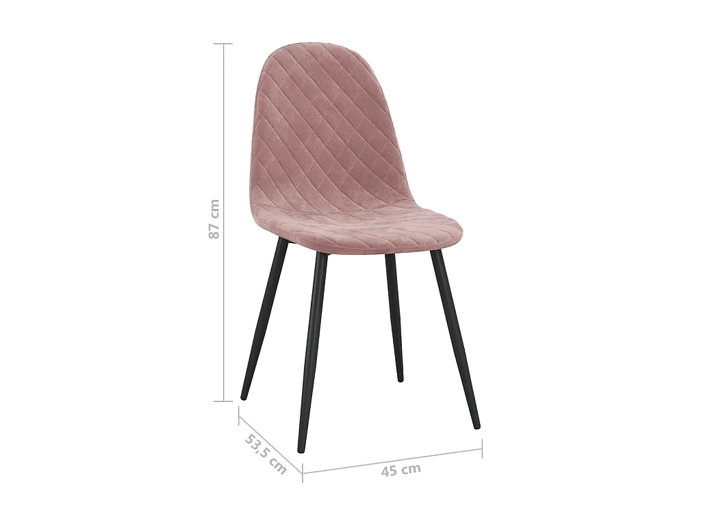 Chaises de salle à manger 4 pcs Rose Velours 16