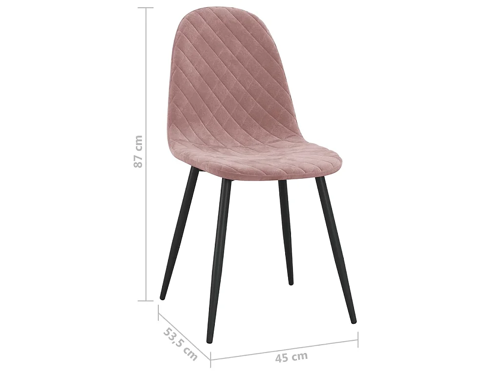 Chaises de salle à manger 4 pcs Rose Velours 16