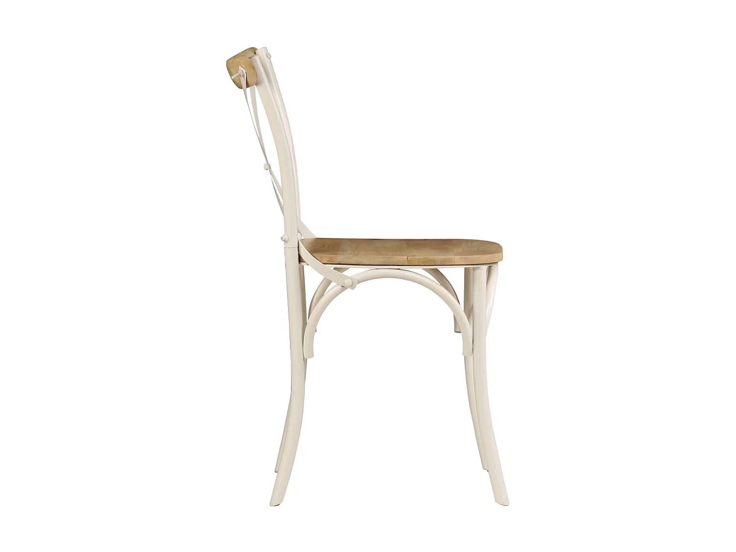 Chaises à dossier croisé 6 pcs Blanc Bois de manguier massif