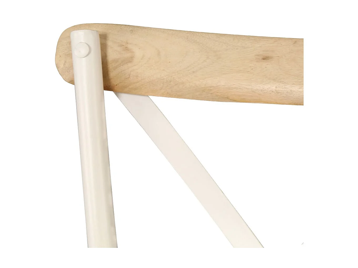 Chaises à dossier croisé 6 pcs Blanc Bois de manguier massif
