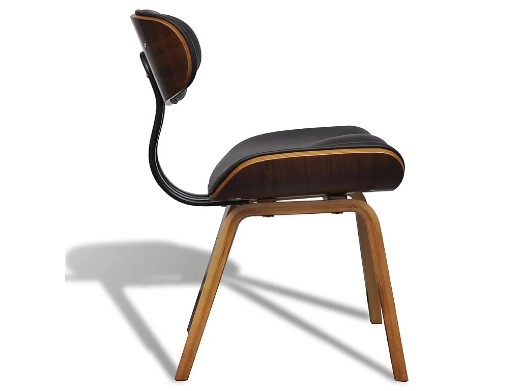 Chaises de salle à manger 2 pcs Bois courbé et similicuir Solar