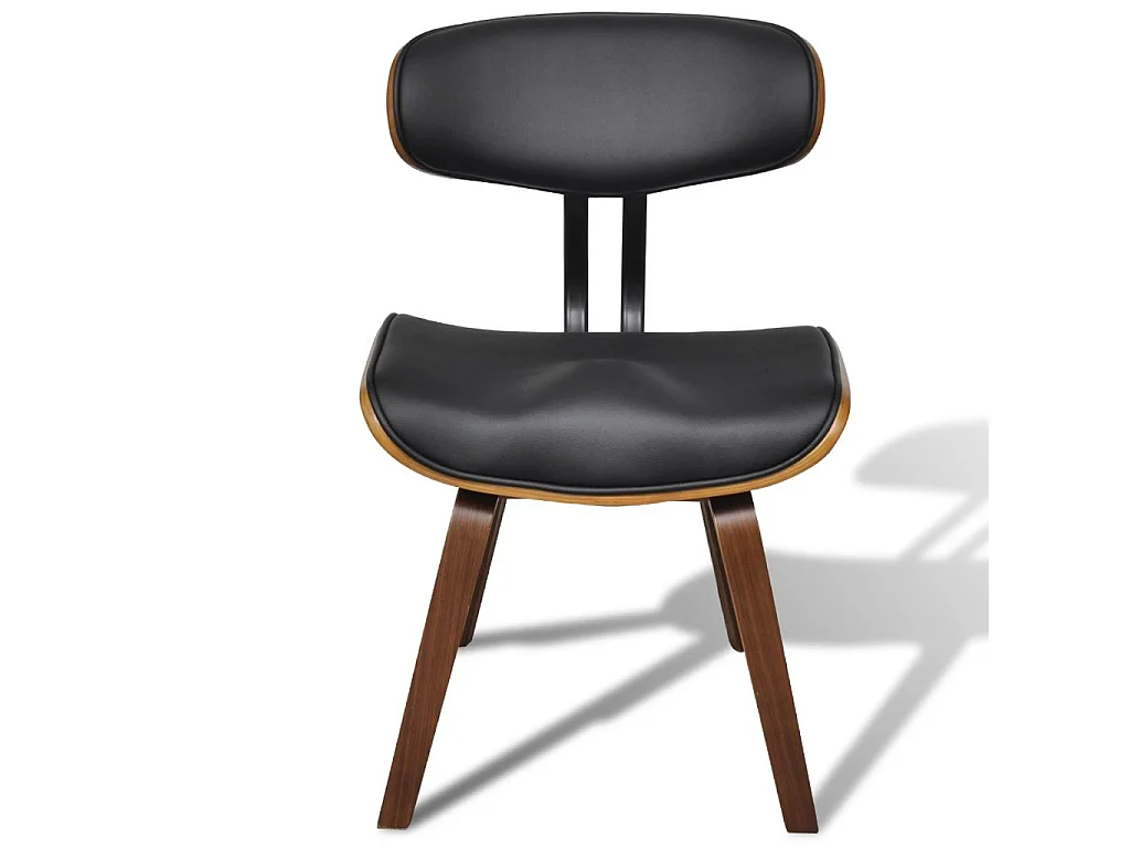 Chaises de salle à manger 2 pcs Bois courbé et similicuir Solar