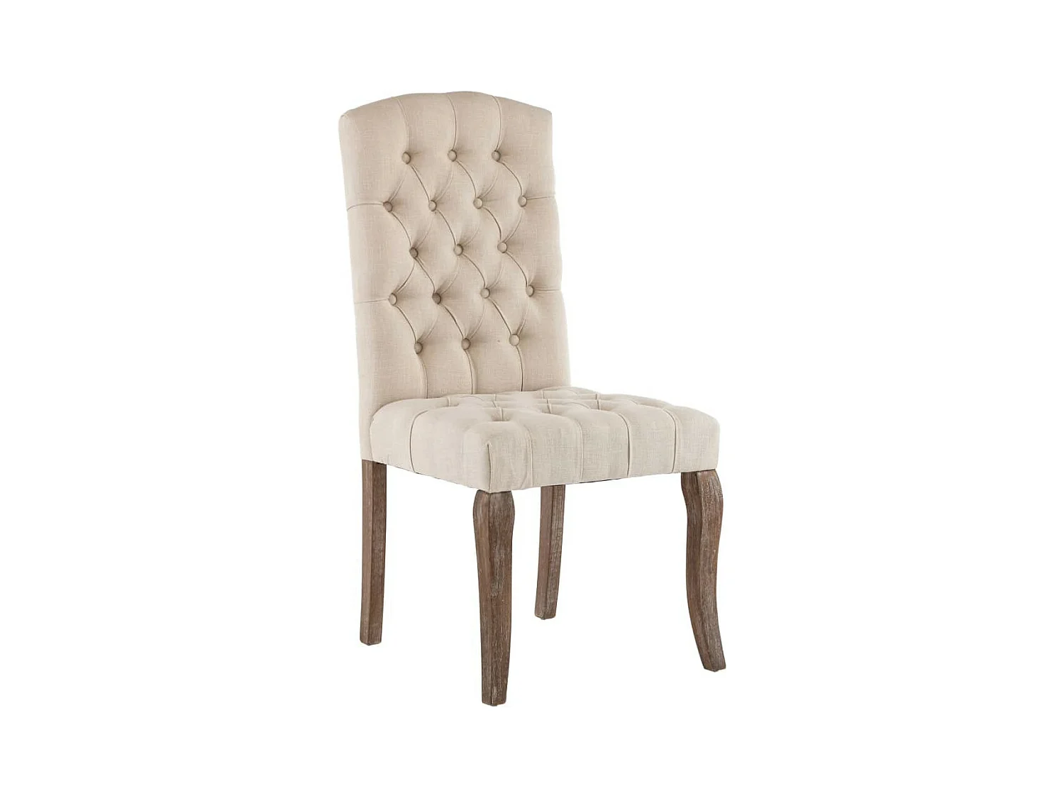 Chaises de salle à manger 2 pcs Beige Tissu à l'aspect de lin