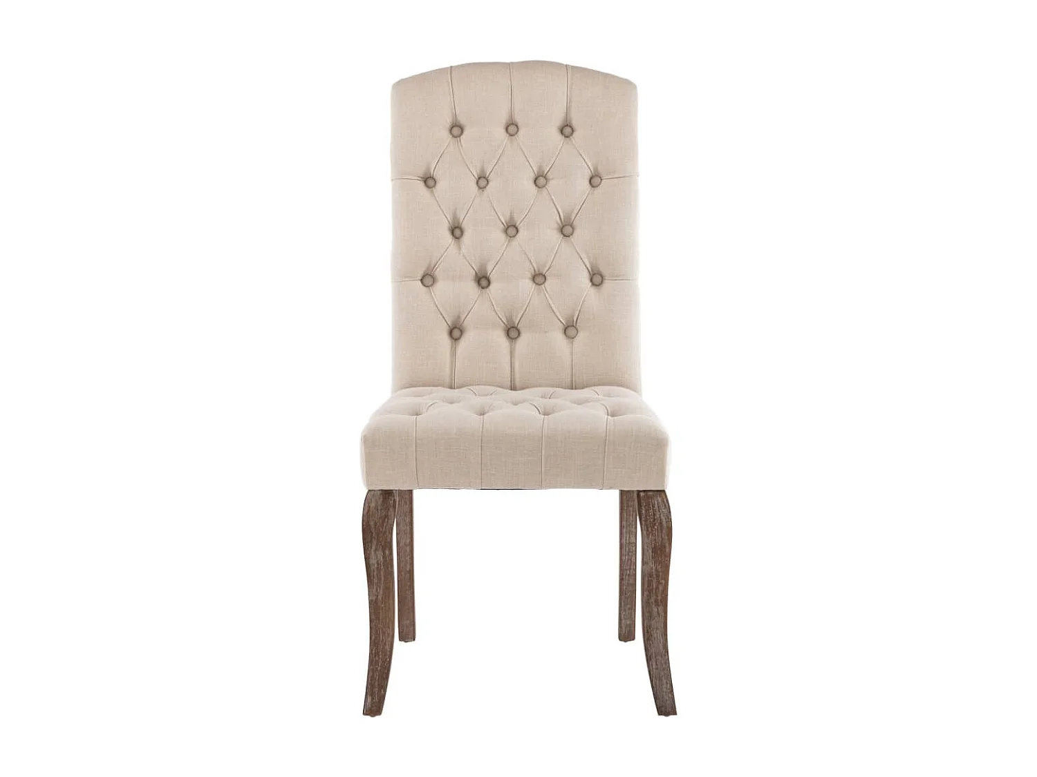 Chaises de salle à manger 2 pcs Beige Tissu à l'aspect de lin