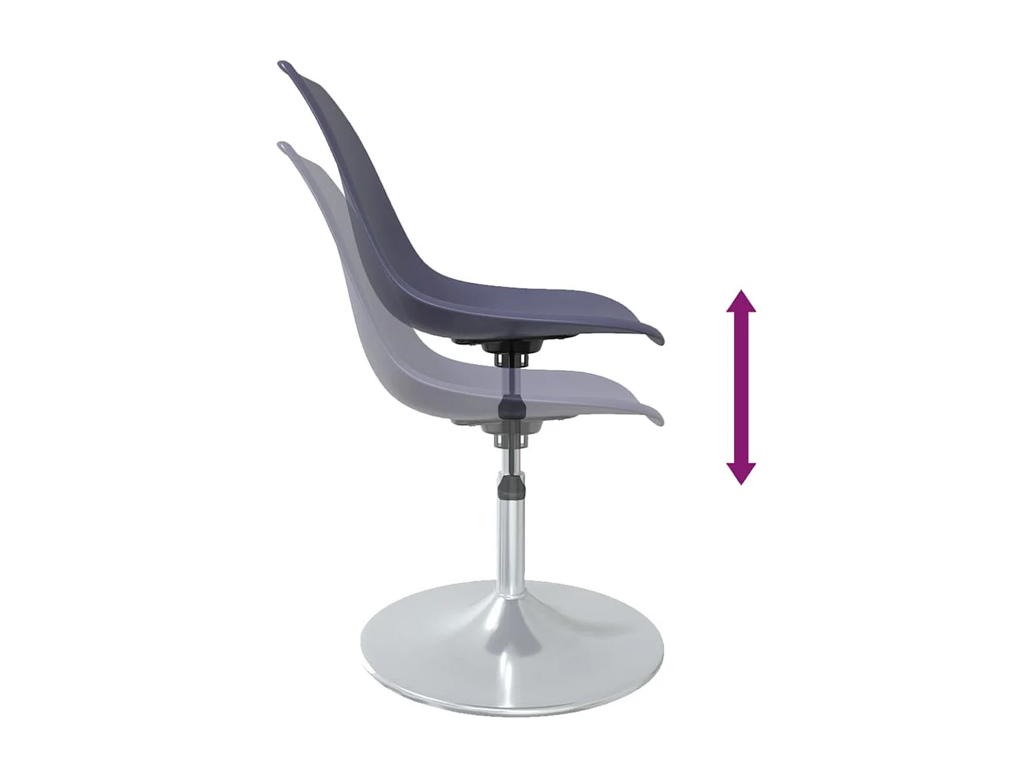 Chaises de salle à manger pivotantes 4 pcs Lilas PP 2