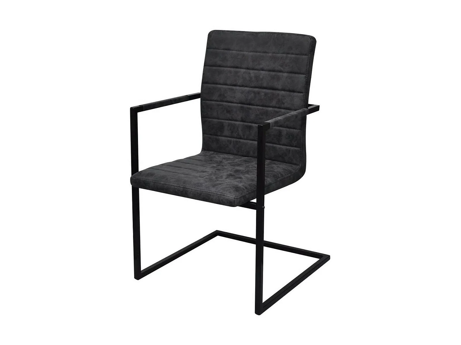 Chaises de salle à manger cantilever 4 pcs Noir Similicuir 3