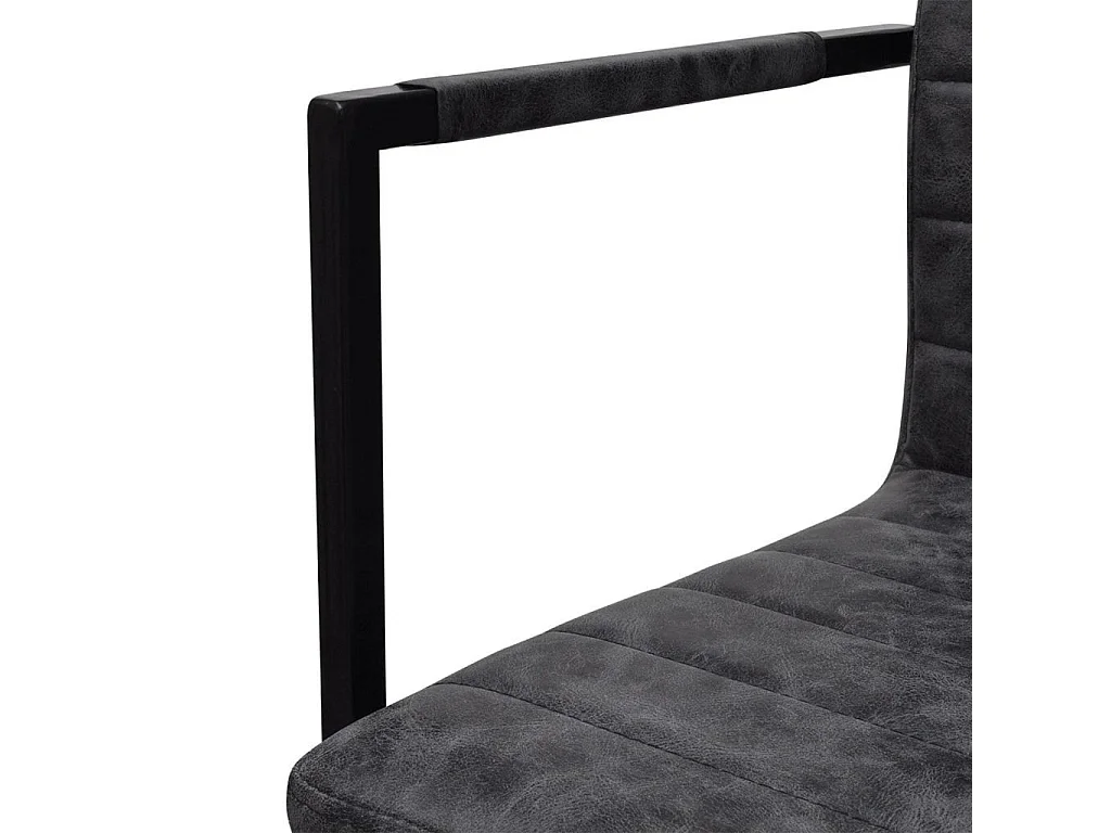 Chaises de salle à manger cantilever 4 pcs Noir Similicuir 3