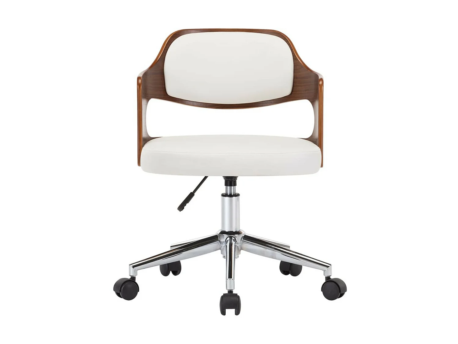 Chaise pivotante à dîner Blanc Bois courbé et similicuir