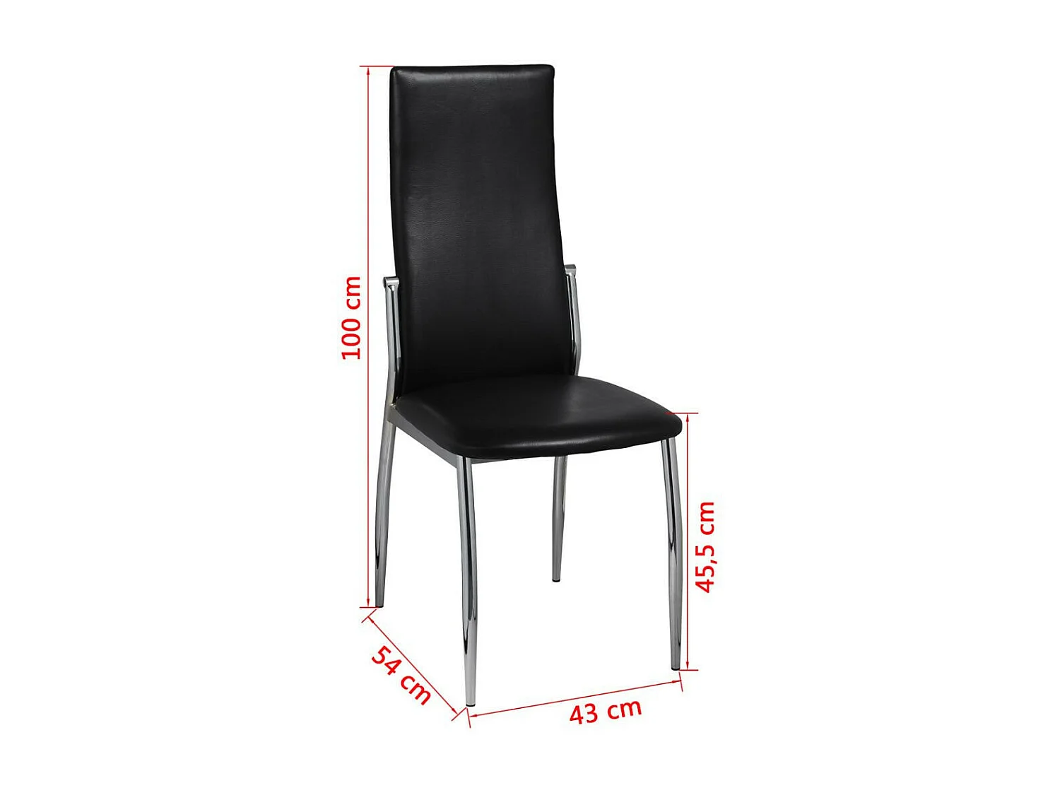Chaises de salle à manger 6 pcs Noir Similicuir 6