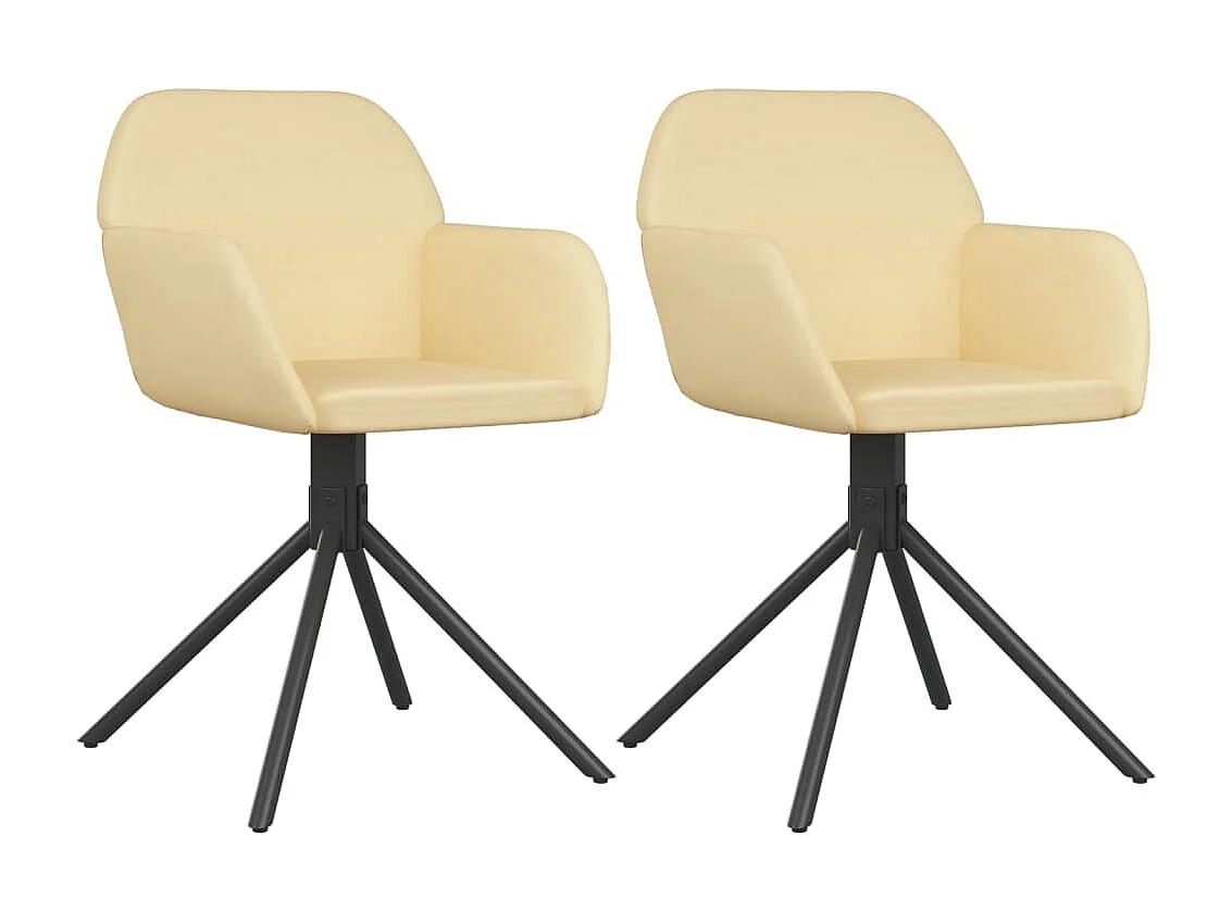 Eetkamerstoelen draaibaar 2 st fluweel crèmekleurig
