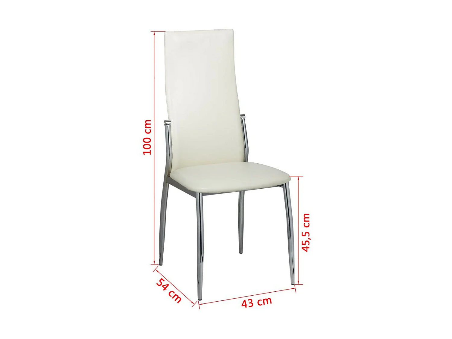 Chaises de salle à manger 4 pcs Blanc Similicuir 4