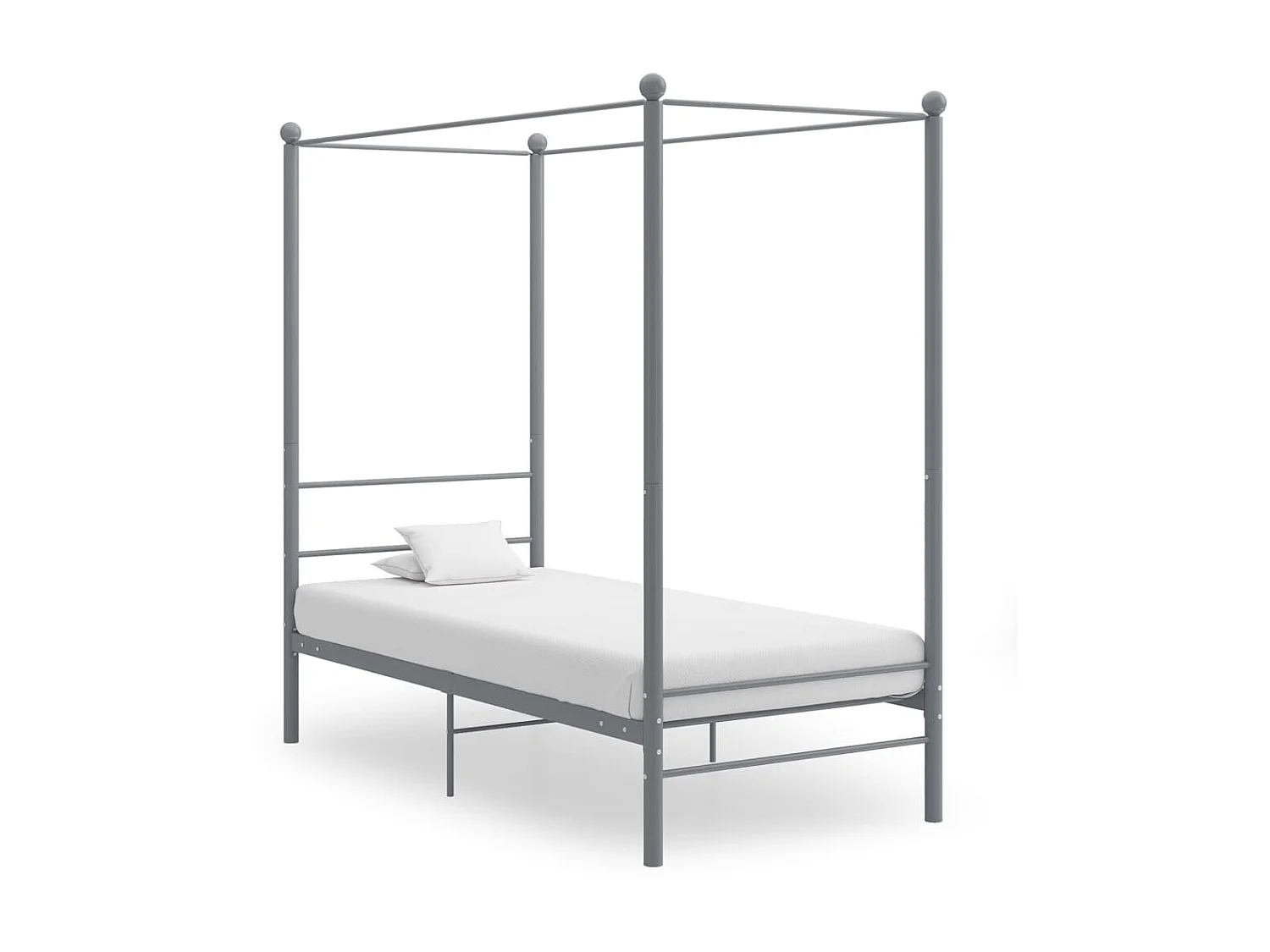Hemelbedframe metaal grijs 90x200 cm
