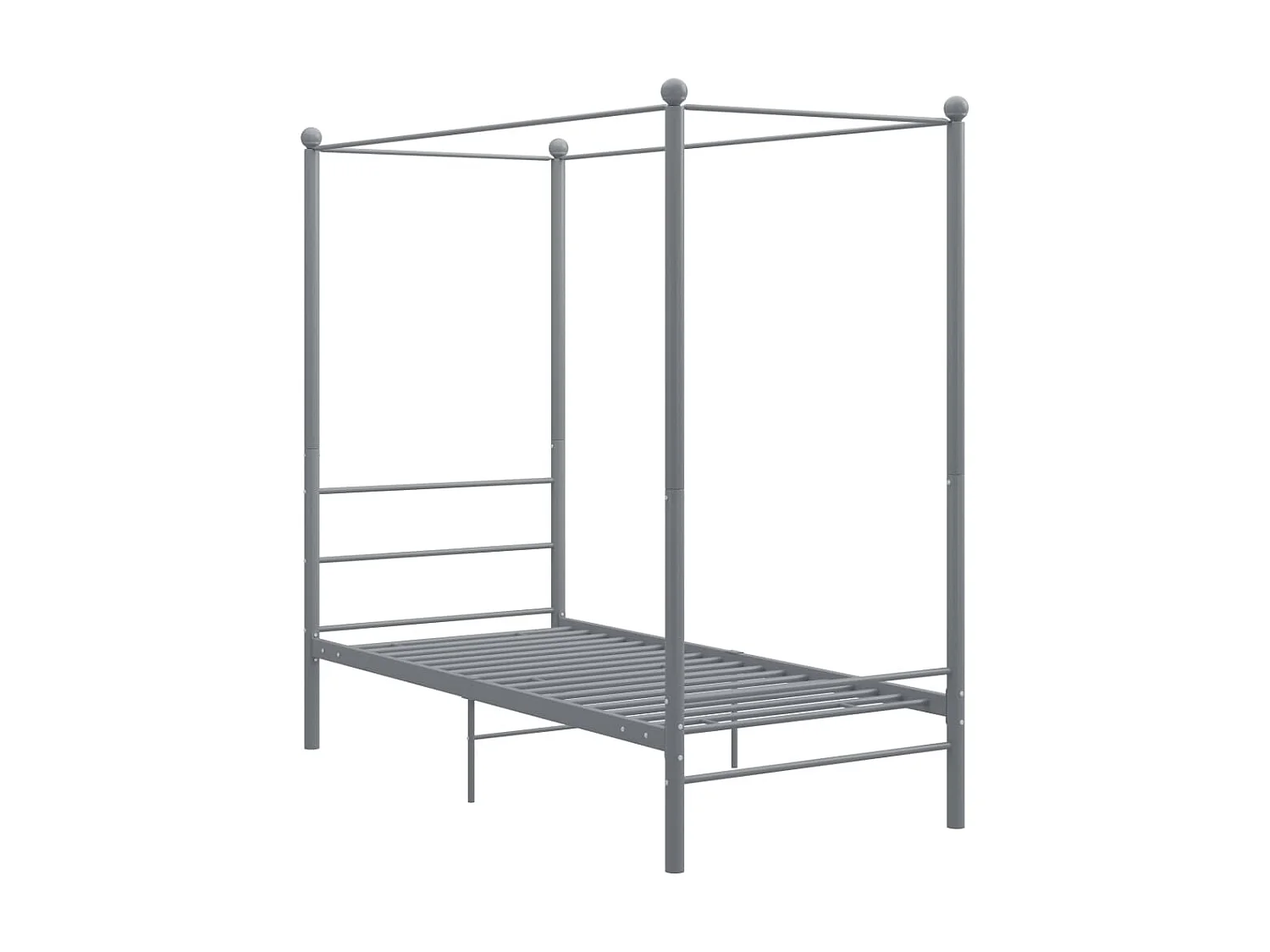 Hemelbedframe metaal grijs 90x200 cm