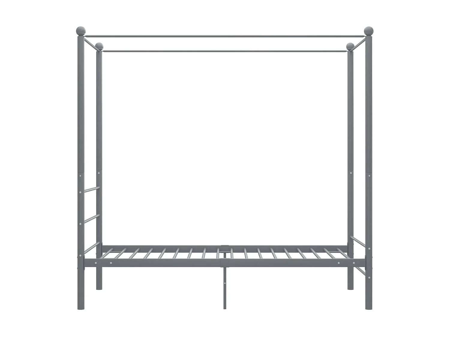 Hemelbedframe metaal grijs 90x200 cm