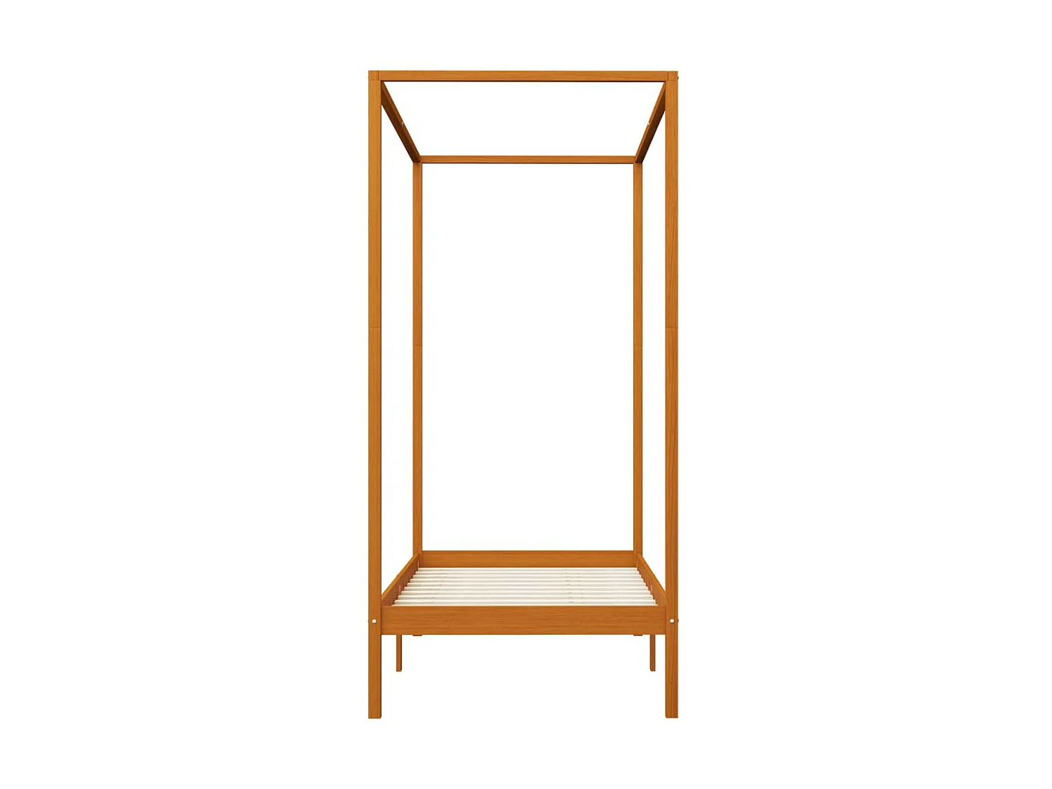 Lit à baldaquin Marron miel Pin massif 90x200