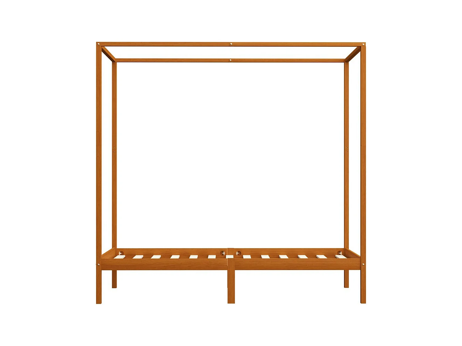 Hemelbedframe massief grenenhout honingbruin 90x200 cm