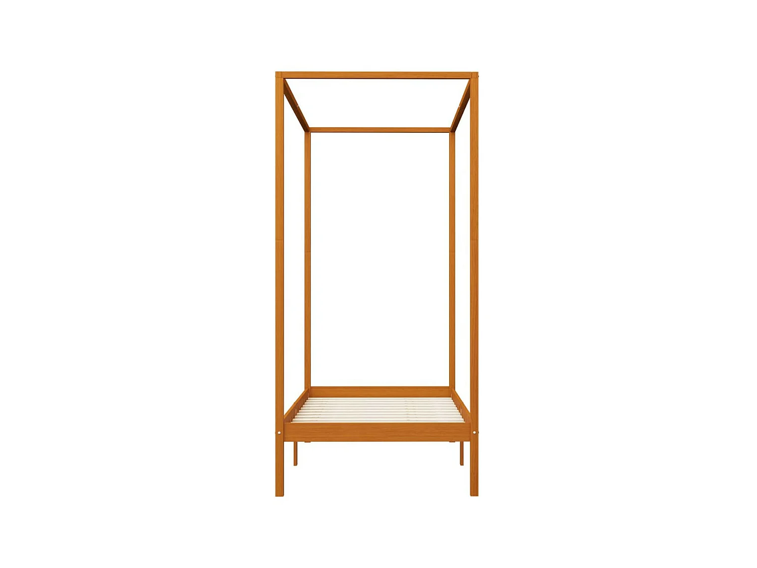 Hemelbedframe massief grenenhout honingbruin 90x200 cm