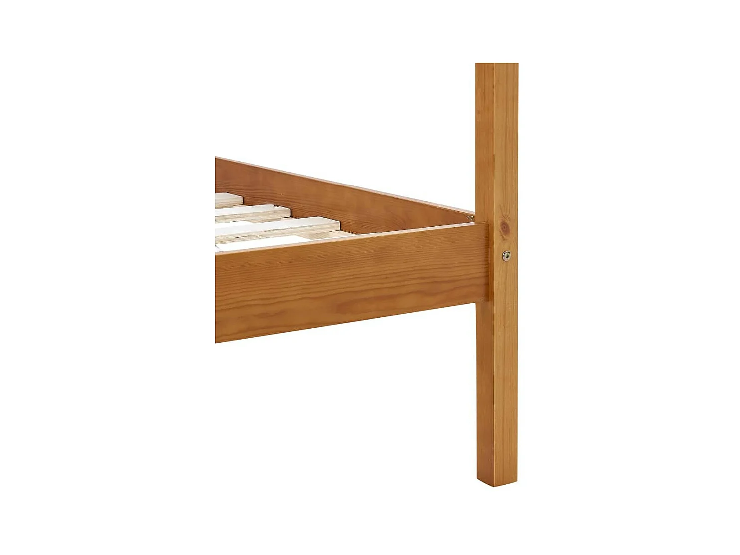 Hemelbedframe massief grenenhout honingbruin 90x200 cm