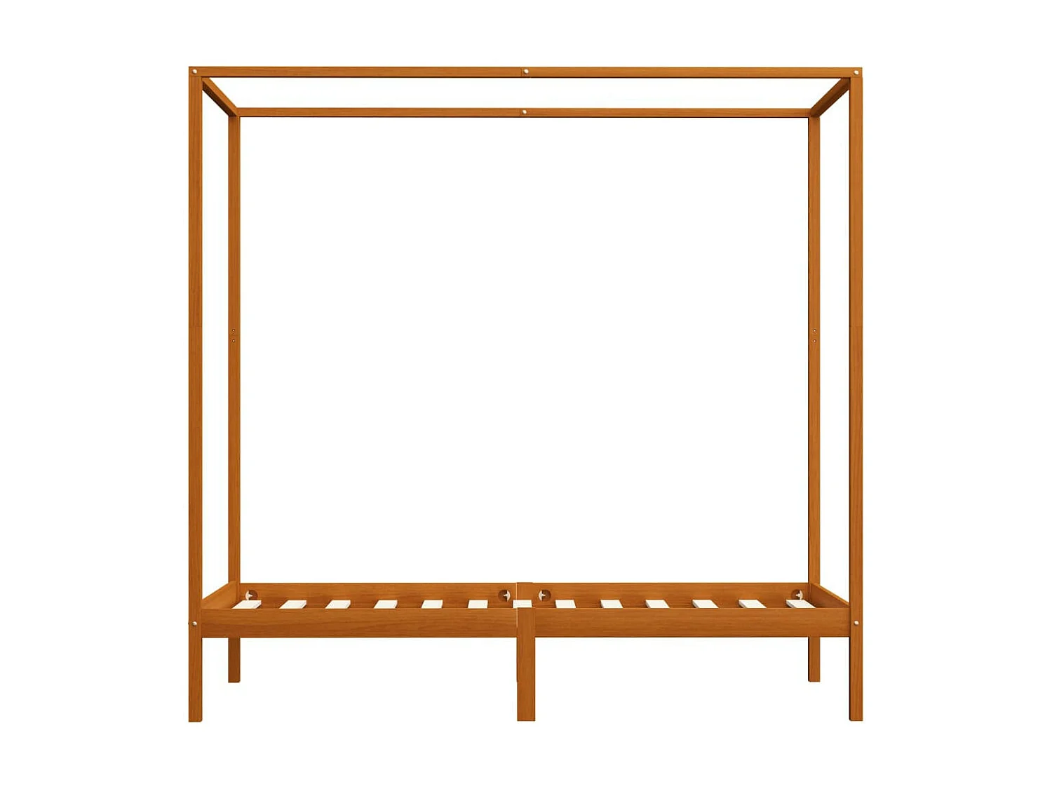 Lit à baldaquin Marron miel Pin massif 90x200