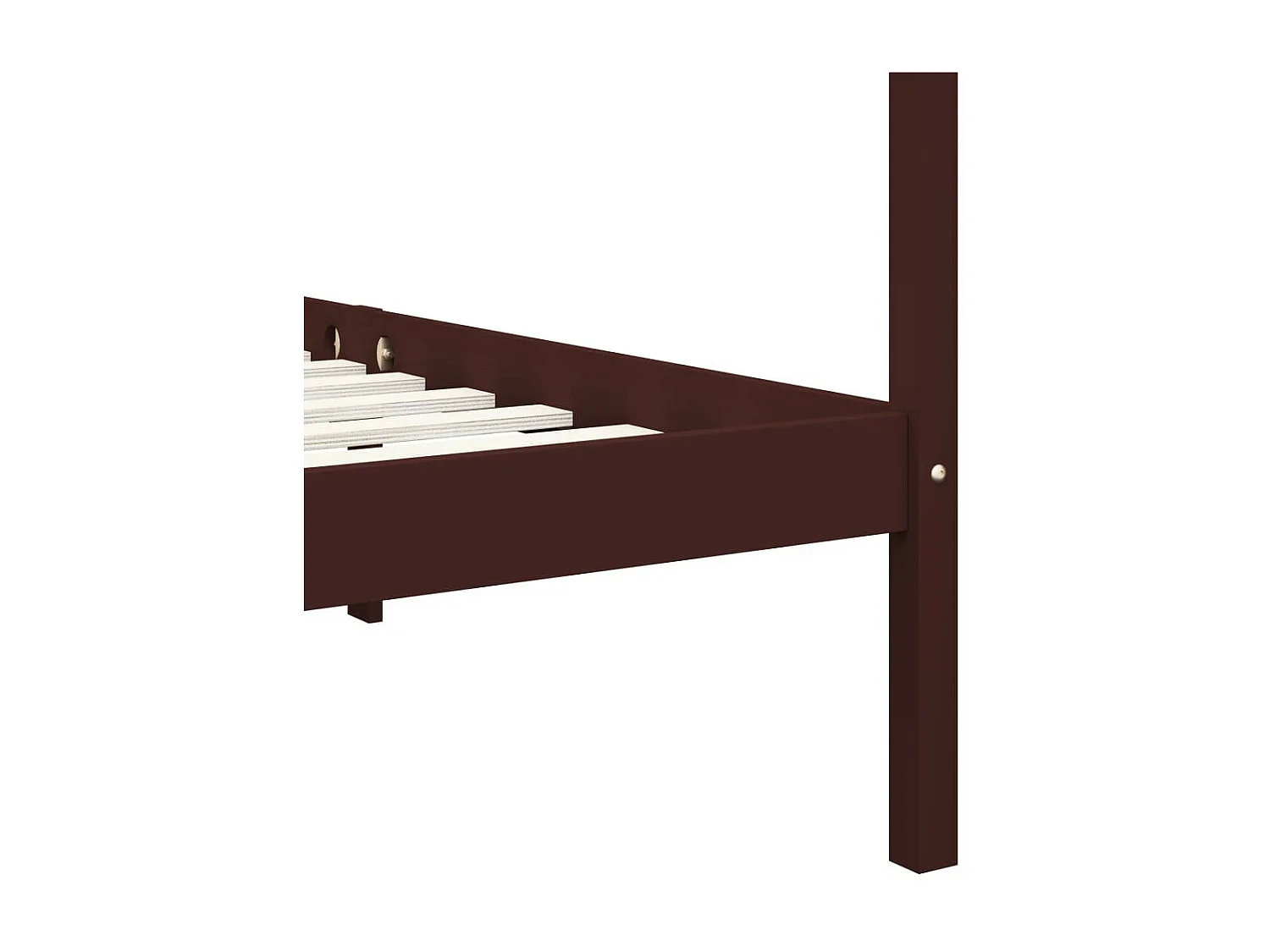 Lit à baldaquin Marron foncé Pin massif 90x200