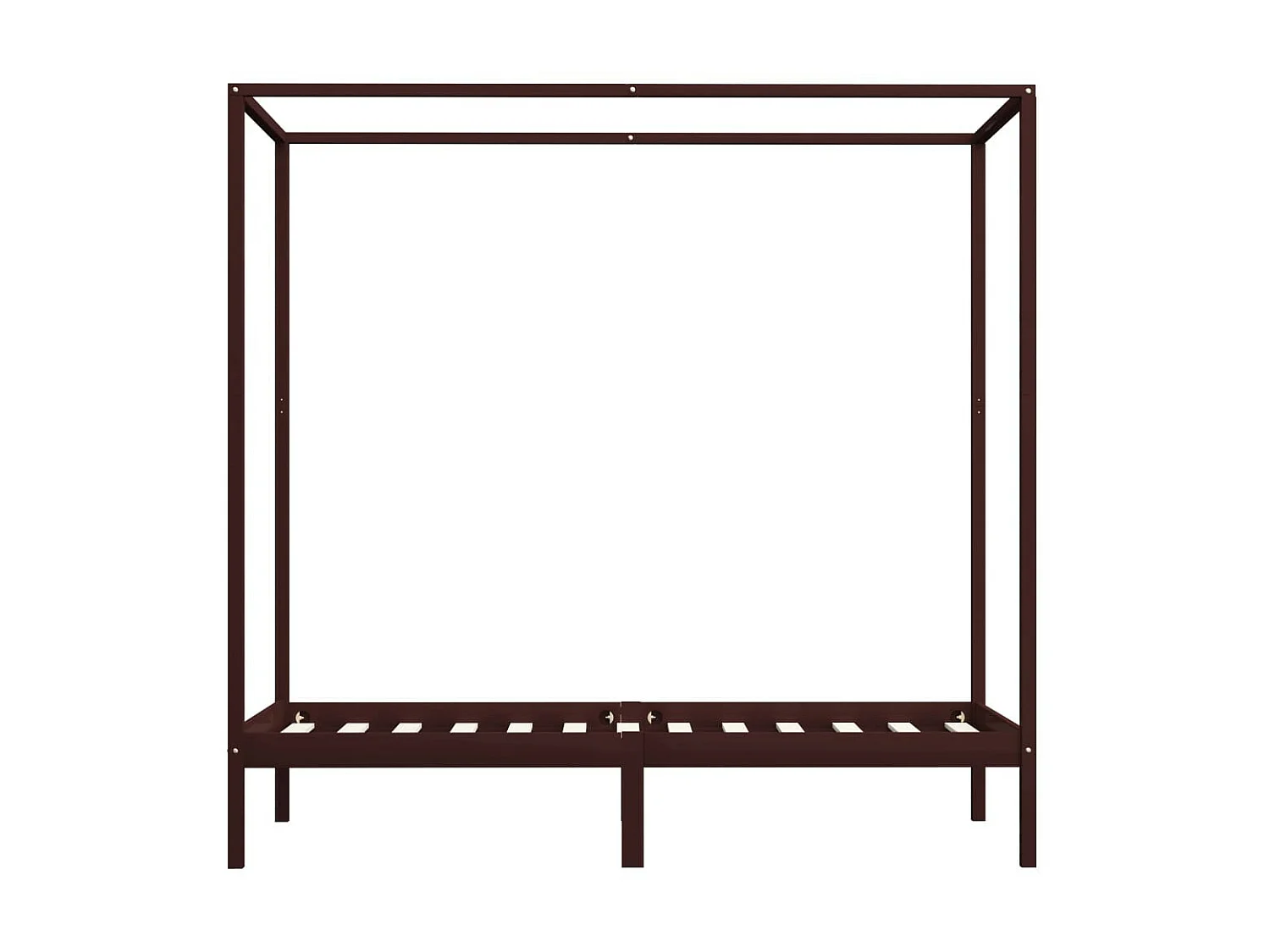 Lit à baldaquin Marron foncé Pin massif 90x200