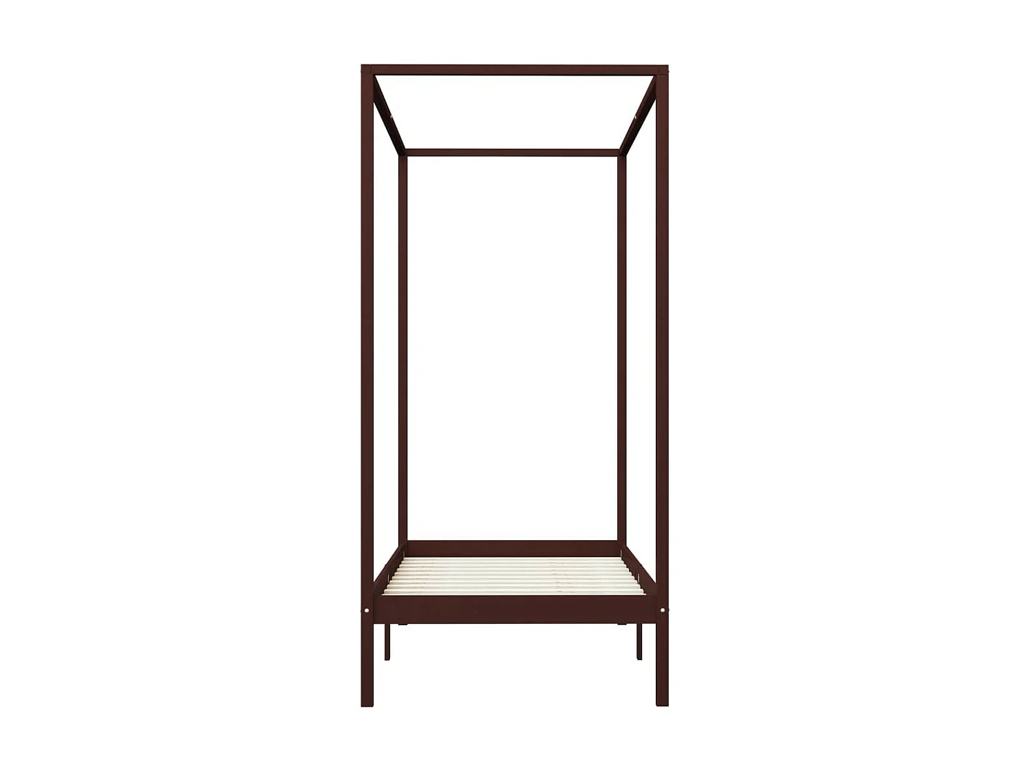 Lit à baldaquin Marron foncé Pin massif 90x200