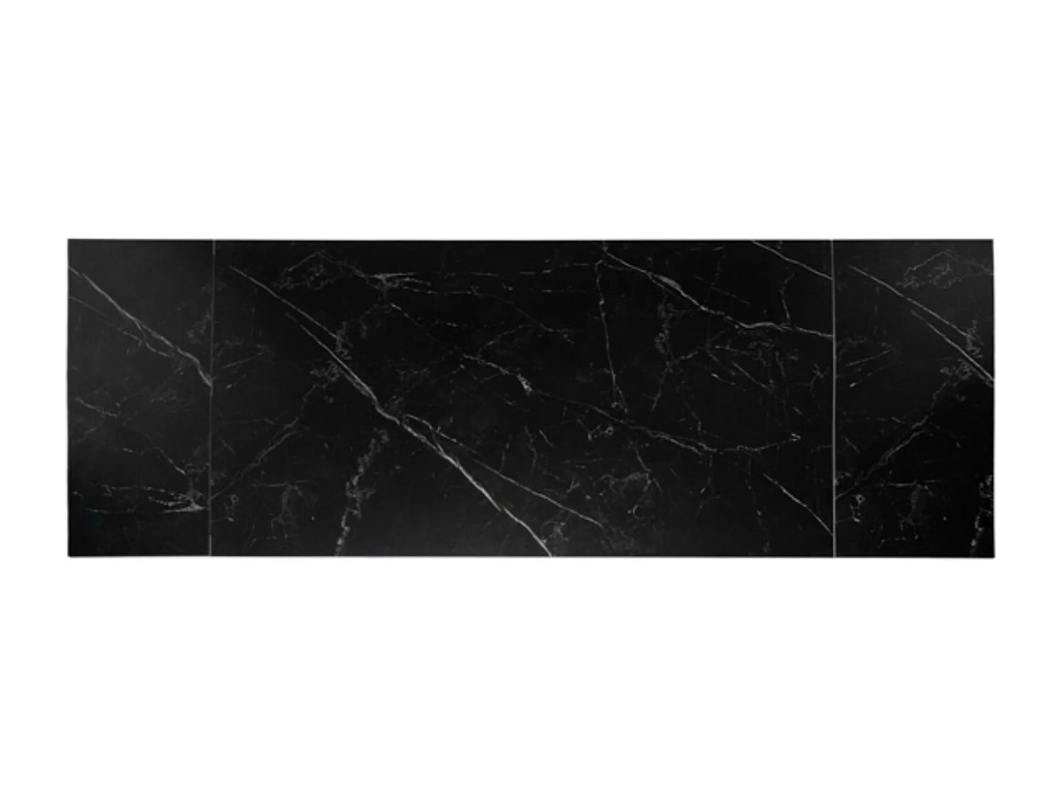 Table rectangulaire extensible porcelaine et métal noir Slika-Plateau Noir-Largeur 180/220/260 cm-Piètement Noir