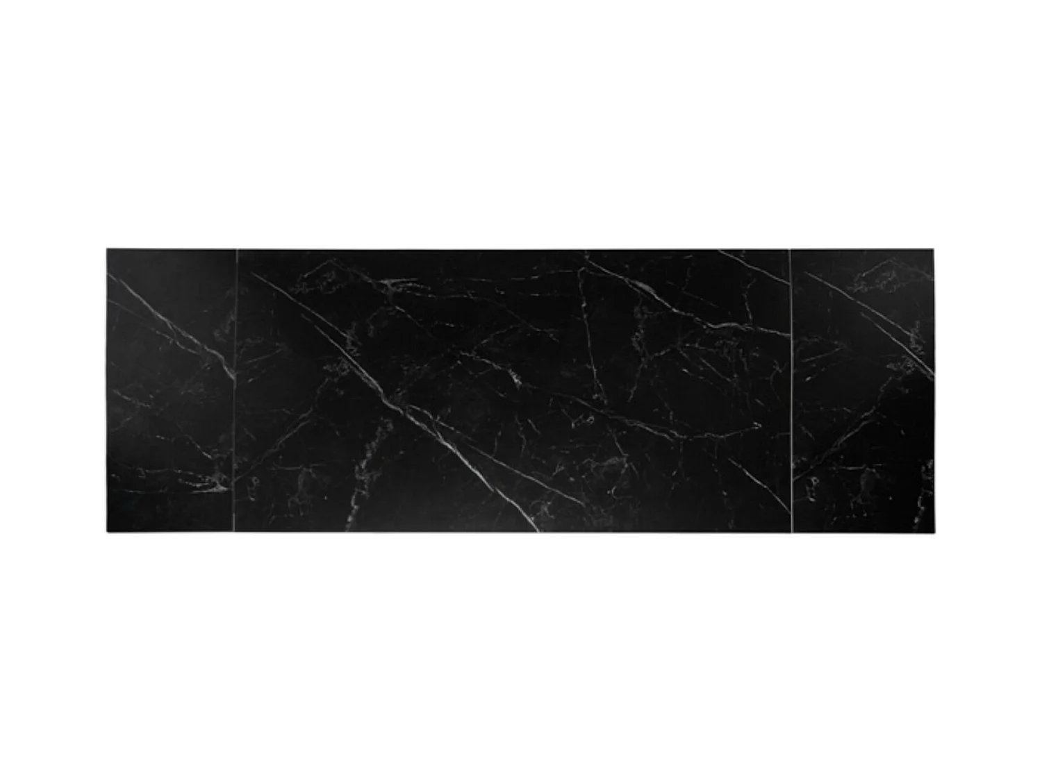 Mesa extensible rectangular de porcelana y metal negro Slika-Color de la bandeja Negro-Anchura 180/220/260 cm-Color de los pies Negro