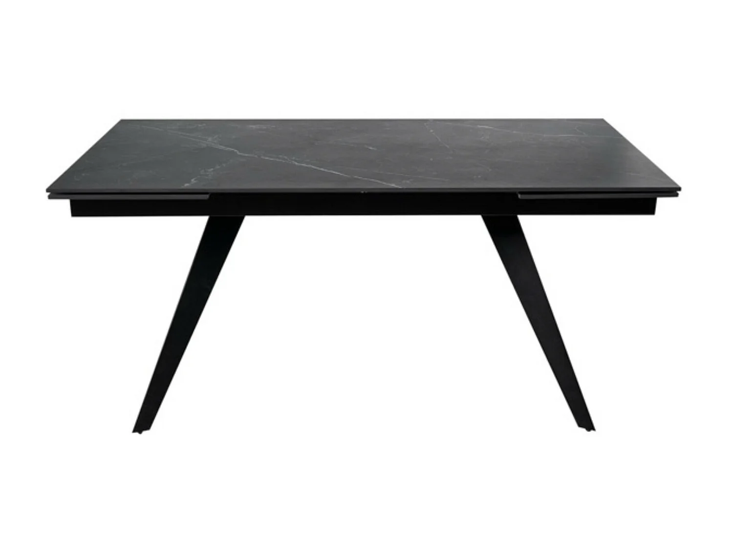 Rechthoekige uitschuifbare tafel met porseleinen blad en zwart metalen poten Konty-Kleur Zwart-Breedte 180/220/260cm