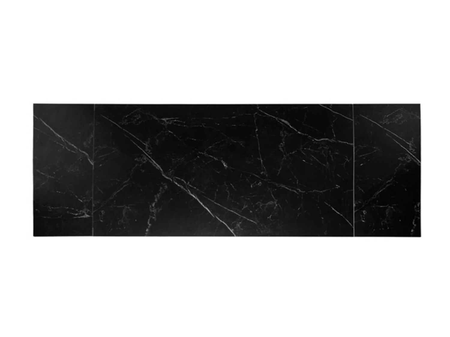 Table rectangulaire extensible plateau porcelaine et pieds métal noir Konty-Couleur Noir-Largeur 180/220/260 cm