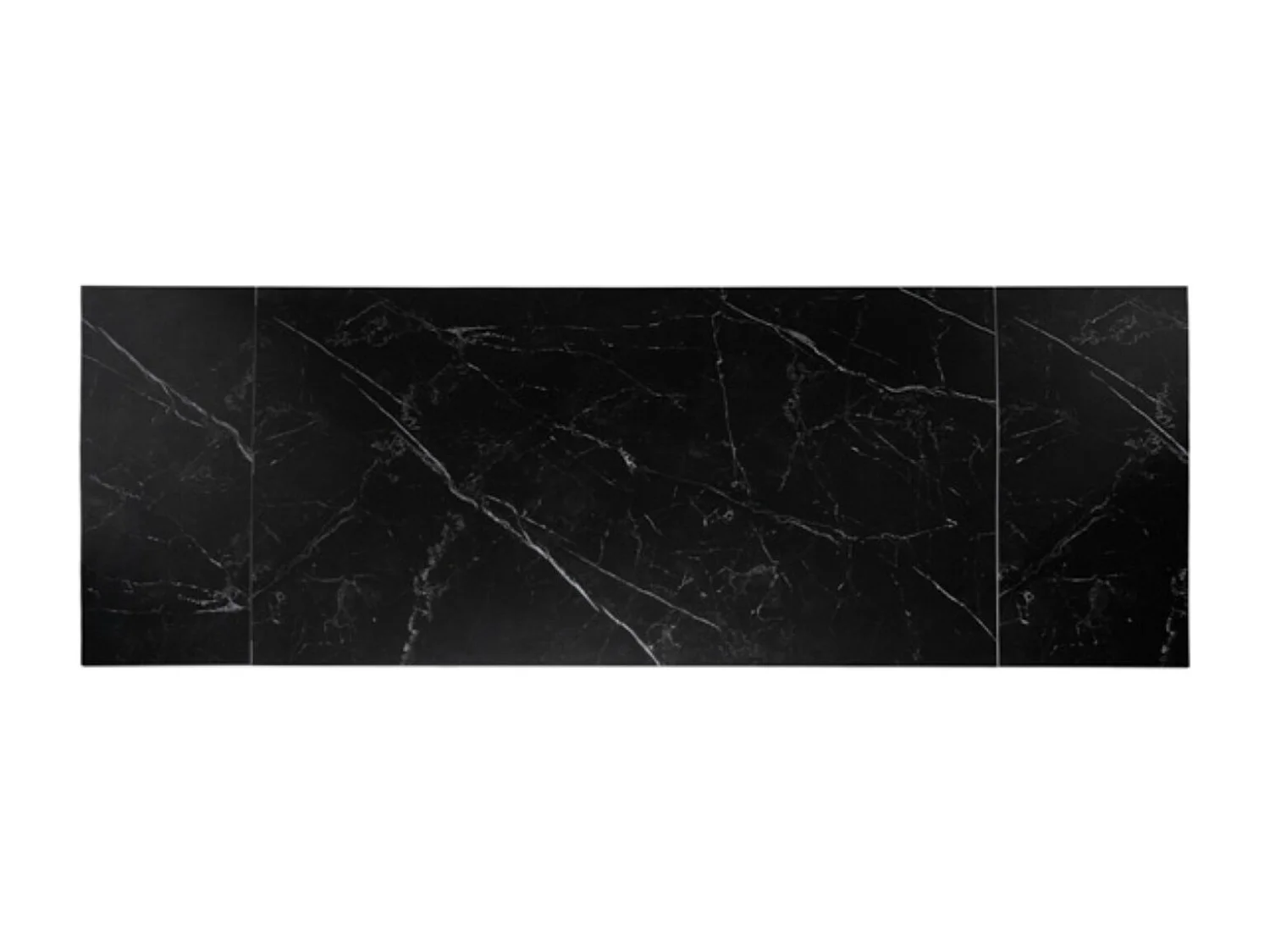 Table rectangulaire extensible plateau porcelaine et pieds métal noir Konty-Couleur Noir-Largeur 180/220/260 cm