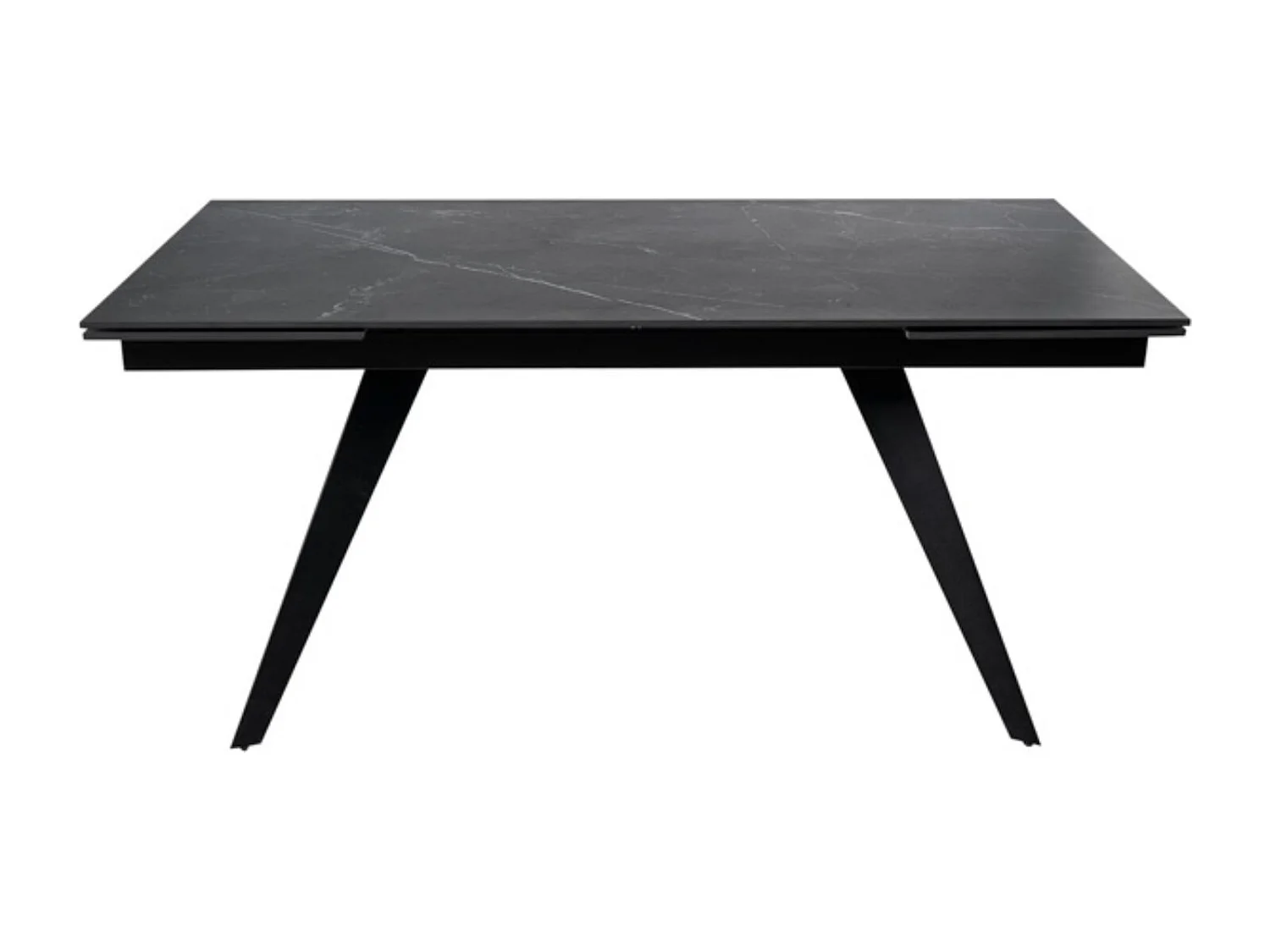 Table rectangulaire extensible plateau porcelaine et pieds métal noir Konty-Couleur Noir-Largeur 180/220/260 cm