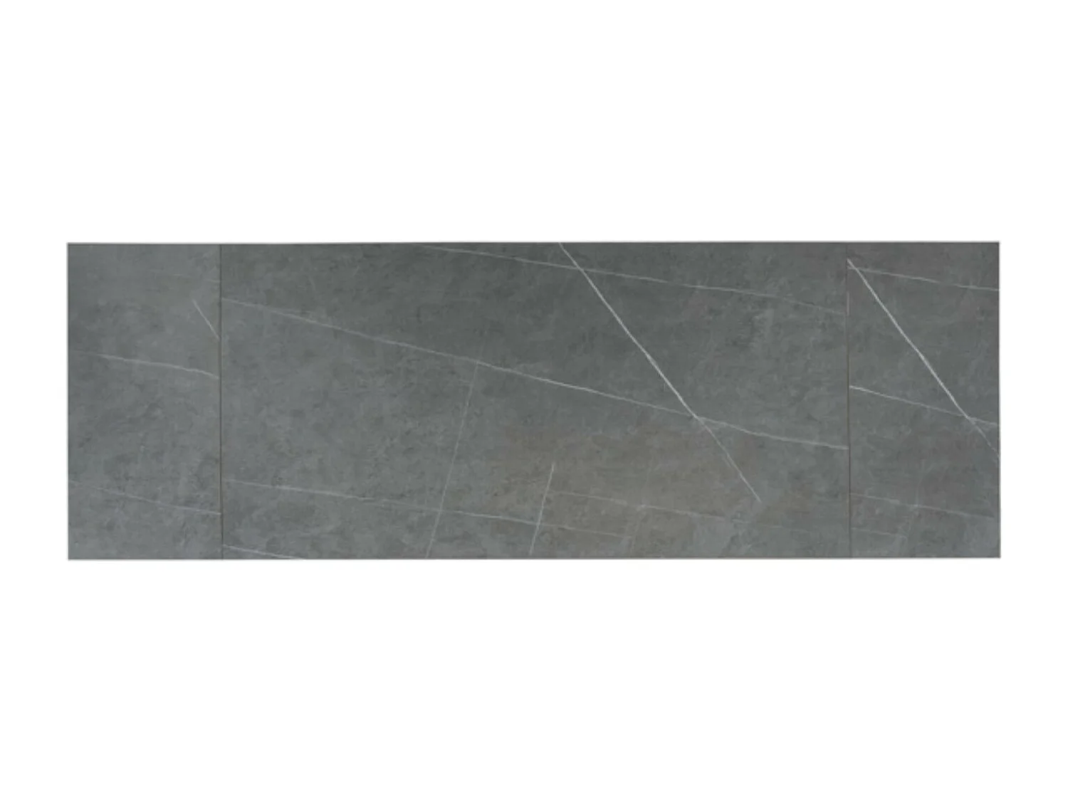 Table design extensible plateau porcelaine et pieds métal noir Konty-Couleur Gris-Largeur 160/200/240 cm