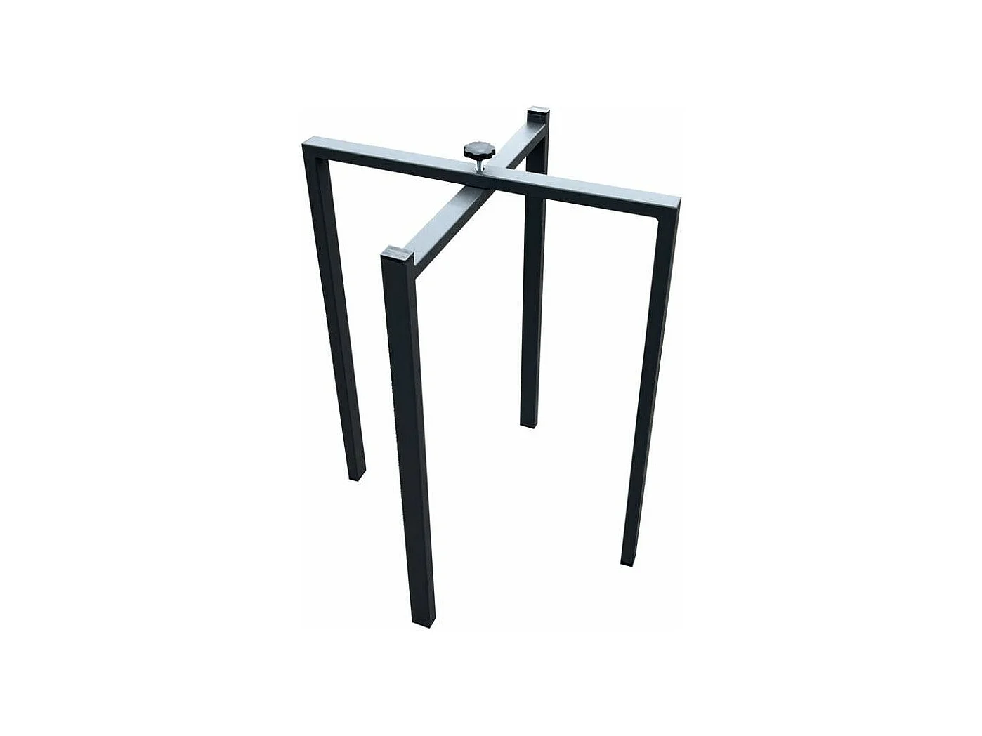 Console extensible gris ciment et blanc 40 à 196cm Ribo-4 pieds