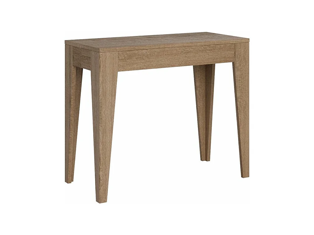Console extensible moderne en bois Kanda-Couleur Naturel-4 pieds-3 rallonges