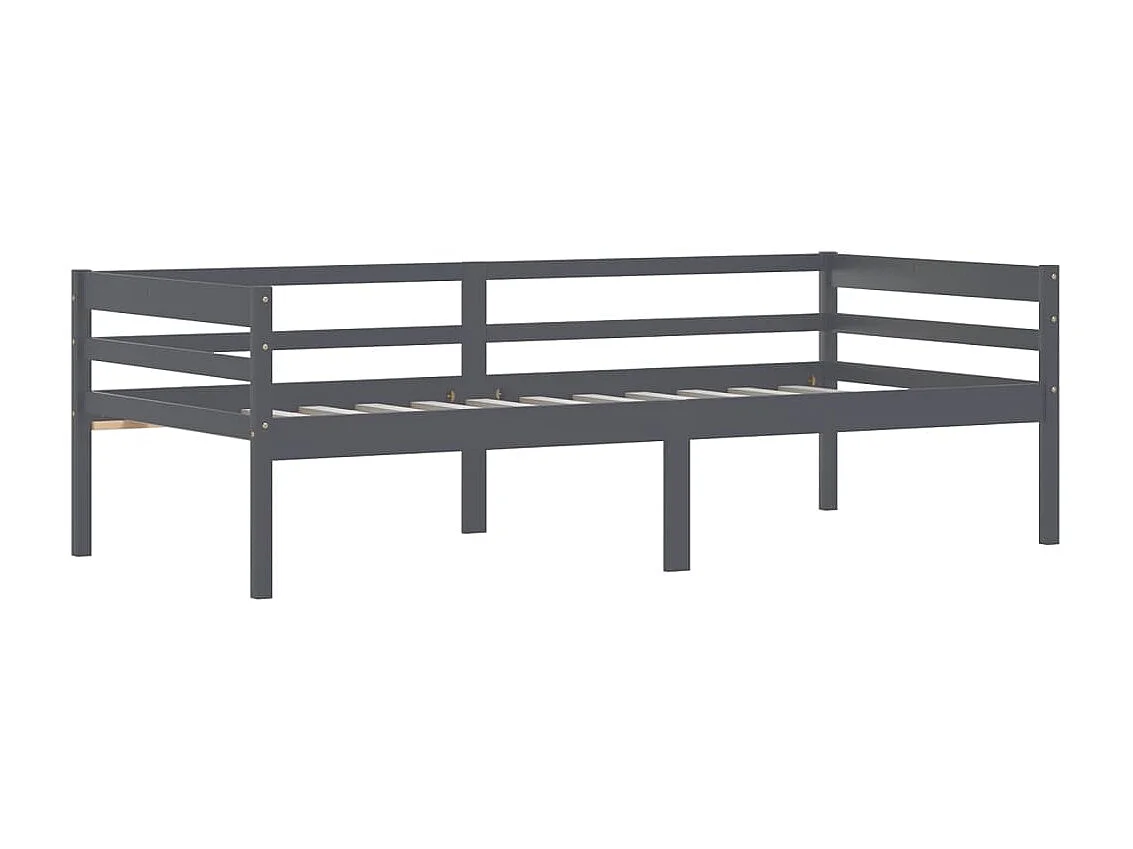 Lit banquette Gris foncé Bois de pin massif 90x200