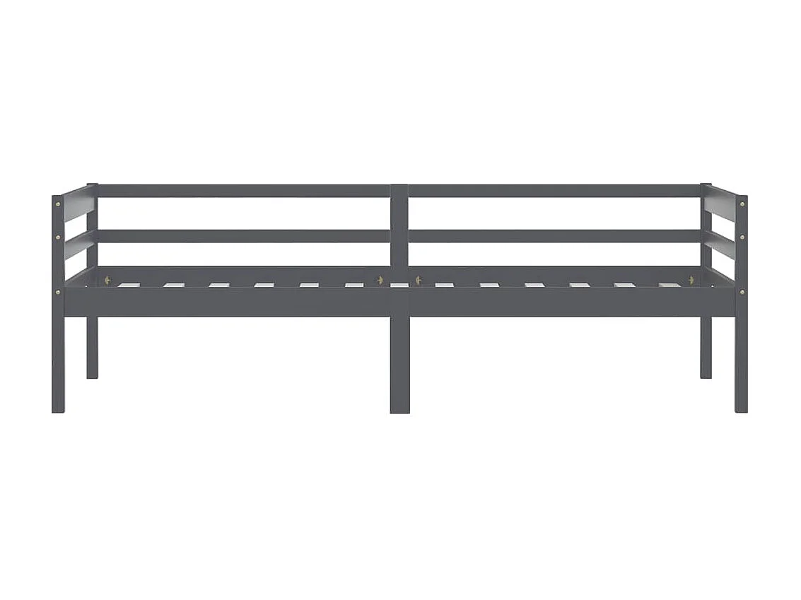 Lit banquette Gris foncé Bois de pin massif 90x200