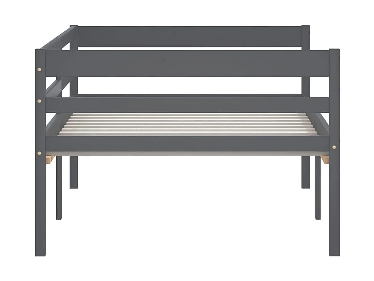 Lit banquette Gris foncé Bois de pin massif 90x200