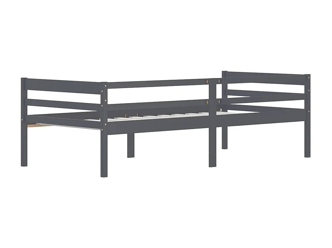 Lit banquette Gris foncé Bois de pin massif 90x200