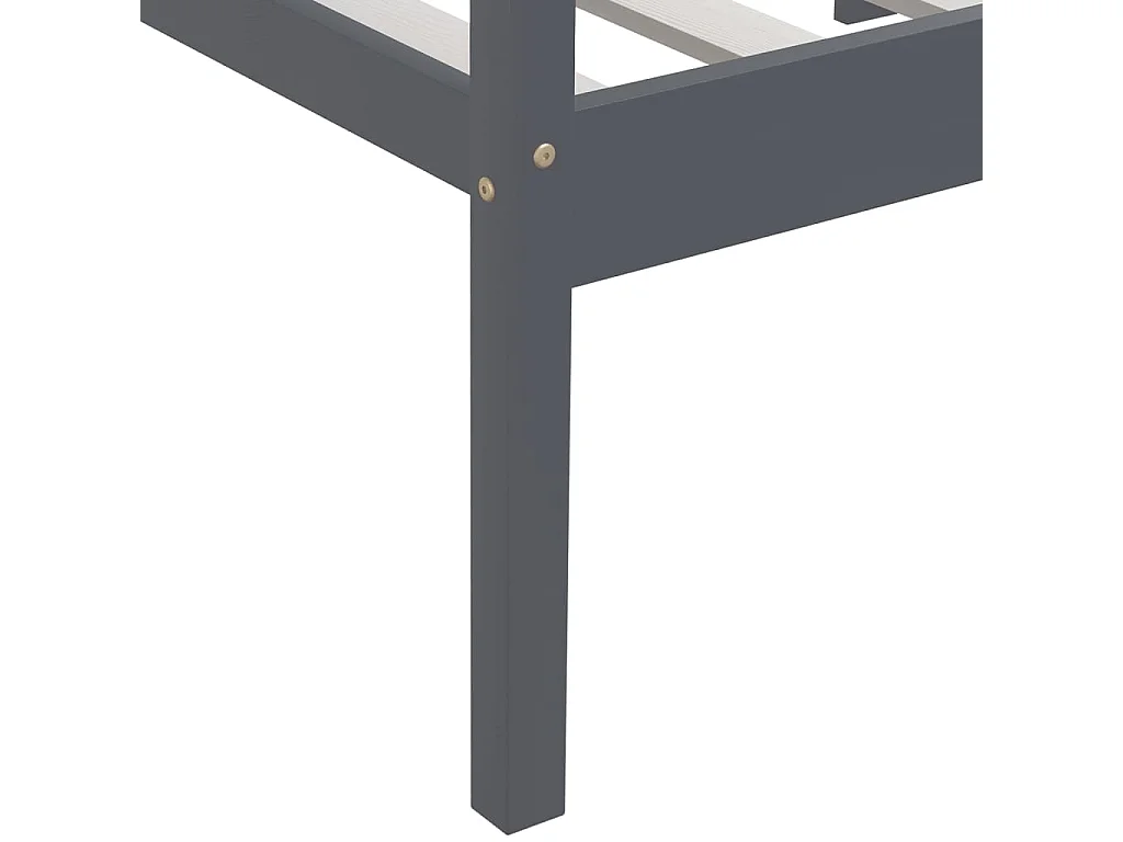 Lit banquette Gris foncé Bois de pin massif 90x200