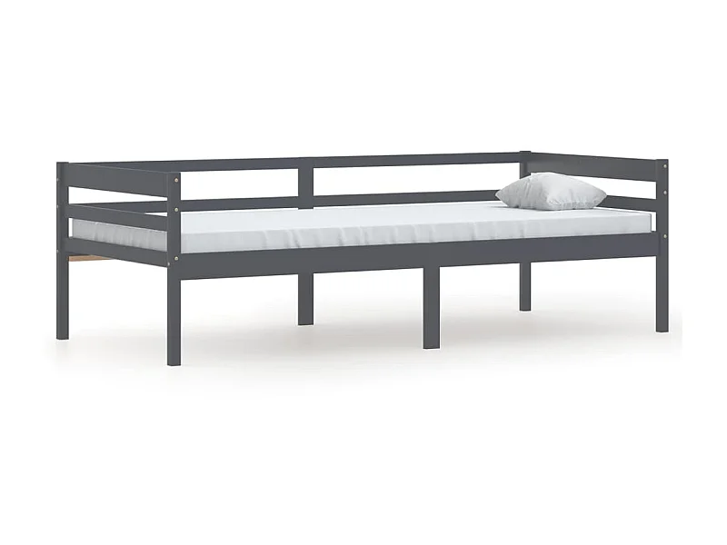 Lit banquette Gris foncé Bois de pin massif 90x200