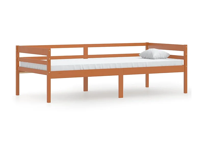 Lit banquette Marron miel Bois de pin massif 90x200